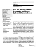 Cover page: EEG Delta, Positron Emission Tomography, and Memory Deficit in Alzheimer’s Disease