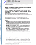 Cover page: Obstetric comorbidity scores and disparities in severe maternal morbidity across marginalized groups.