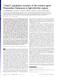 Cover page: Clonal" population structure of the malaria agent Plasmodium falciparum in high-infection regions