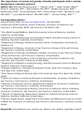 Cover page: The experiences of sexual and gender minority participants with a remote biospecimen collection protocol