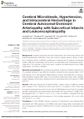 Cover page: Cerebral Microbleeds, Hypertension, and Intracerebral Hemorrhage in Cerebral Autosomal-Dominant Arteriopathy with Subcortical Infarcts and Leukoencephalopathy.