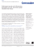 Cover page: Pathological vascular and inflammatory biomarkers of acute- and chronic-phase traumatic brain injury