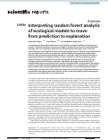 Cover page: Interpreting random forest analysis of ecological models to move from prediction to explanation