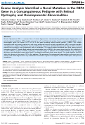 Cover page: Exome Analysis Identified a Novel Mutation in the RBP4 Gene in a Consanguineous Pedigree with Retinal Dystrophy and Developmental Abnormalities