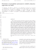 Cover page: Evaluation of probabilistic photometric redshift estimation approaches for The Rubin Observatory Legacy Survey of Space and Time (LSST)