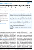 Cover page: Online medical crowdfunding in the United States: a cross-sectional analysis of gendered cancer campaign outcomes