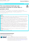 Cover page: The transcriptional landscape and biomarker potential of circular RNAs in prostate cancer.