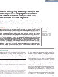 Cover page: 4D cell biology: big data image analytics and lattice light-sheet imaging reveal dynamics of clathrin-mediated endocytosis in stem cell–derived intestinal organoids