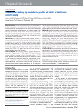 Cover page: Gestational dating by metabolic profile at birth: a California cohort&nbsp;study