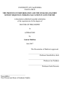 Cover page: The Protestant Reformation and the English Amatory Sonnet Sequence: Seeking Salvation in Love Poetry