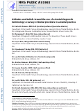 Cover page: Attitudes toward and beliefs about the use of a dental diagnostic terminology: A survey of dental care providers in a dental practice.