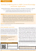 Cover page: The role of mitochondria in AMD: Current knowledge and future applications