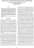 Cover page: Semantic Coherence Facilitates Distributional Learning of Word Meanings