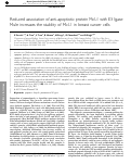 Cover page: Reduced association of anti-apoptotic protein Mcl-1 with E3 ligase Mule increases the stability of Mcl-1 in breast cancer cells