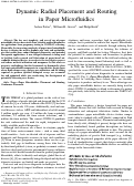 Cover page: Dynamic Radial Placement and Routing in Paper Microfluidics