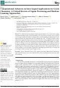 Cover page: Computational Advances in Ionic Liquid Applications for Green Chemistry: A Critical Review of Lignin Processing and Machine Learning Approaches.