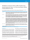 Cover page: Strategies to Improve Follow-up After Positive Fecal Immunochemical Tests in a Community-Based Setting: A Mixed-Methods Study