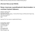 Cover page: Noise improves suprathreshold discrimination in cochlear-implant listeners