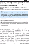 Cover page: Mutations in Escherichia coli aceE and ribB Genes Allow Survival of Strains Defective in the First Step of the Isoprenoid Biosynthesis Pathway