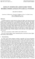 Cover page: Krylov subspaces associated with higher-order linear dynamical systems