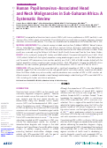 Cover page: Human Papillomavirus–Associated Head and Neck Malignancies in Sub-Saharan Africa: A Systematic Review