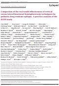 Cover page: Comparison of the real‐world effectiveness of vertical versus lateral functional hemispherotomy techniques for pediatric drug‐resistant epilepsy: A post hoc analysis of the HOPS study