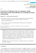 Cover page: Social Service Utilization, Sense of Community, Family Functioning and the Mental Health of New Immigrant Women in Hong Kong