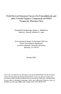 Cover page: Field Derived Emission Factors For Formaldehyde and other Volatile Organic Compounds in FEMA Temporary Housing Units