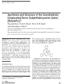 Cover page: Synthesis and structure of the coordinatively unsaturated boron subphthalocyanine cation, [B(SubPc)]+