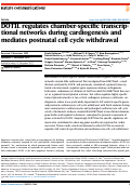 Cover page: DOT1L regulates chamber-specific transcriptional networks during cardiogenesis and mediates postnatal cell cycle withdrawal