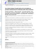 Cover page: Association between hospital admissions and healthcare provider communication for individuals with sickle cell disease