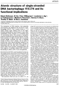 Cover page: Atomic structure of single-stranded DNA bacteriophage ΦX174 and its functional implications