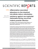 Cover page: Inflammation-associated alterations to the intestinal microbiota reduce colonization resistance against non-typhoidal Salmonella during concurrent malaria parasite infection