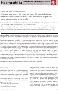 Cover page: Efficacy and safety of point‐of‐care ultrasound‐guided intra‐articular corticosteroid joint injections in patients with haemophilic arthropathy