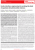 Cover page: In situ interface engineering for probing the limit of quantum dot photovoltaic devices