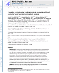 Cover page: Engaging Cervical Spinal Cord Networks to Reenable Volitional Control of Hand Function in Tetraplegic Patients.