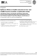 Cover page: Spillover effects on health outcomes in low- and middle-income countries: a systematic review.