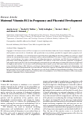 Cover page: Maternal Vitamin B12 in Pregnancy and Placental Development.