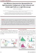 Cover page: Low Efficiency Upconversion Nanoparticles for High-Resolution Coalignment of Near-Infrared and Visible Light Paths on a Light Microscope