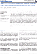 Cover page: The role of automaticity and attention in neural processes underlying empathy for happiness, sadness, and anxiety