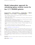 Cover page: Model independent approach for calculating galaxy rotation curves for low S/N MaNGA galaxies