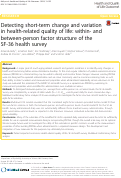 Cover page: Detecting short-term change and variation in health-related quality of life: within- and between-person factor structure of the SF-36 health survey