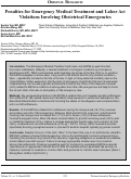 Cover page: Penalties for Emergency Medical Treatment and Labor Act Violations Involving Obstetrical Emergencies