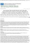 Cover page: Developing Theoretically Based and Culturally Appropriate Interventions to Promote Hepatitis B Testing in 4 Asian American Populations, 2006–2011