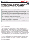 Cover page: Anticipating VA/non-VA care coordination demand for Veterans at high risk for hospitalization