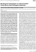 Cover page: Blocking the Transmission of a Noncirculative Vector-Borne Plant Pathogenic Bacterium.