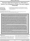 Cover page: Emergency Department Frequent User: Pilot Study of Intensive Case Management to Reduce Visits and Computed Tomography