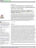 Cover page: Genetic and metabolomic architecture of variation in diet restriction-mediated lifespan extension in Drosophila