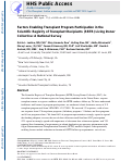 Cover page: Factors enabling transplant program participation in the Scientific Registry of Transplant Recipients (SRTR) Living Donor Collective: A national survey.