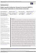 Cover page: Digital cognitive behaviour therapy for insomnia (dCBT-I): Chronotype moderation on intervention outcomes.